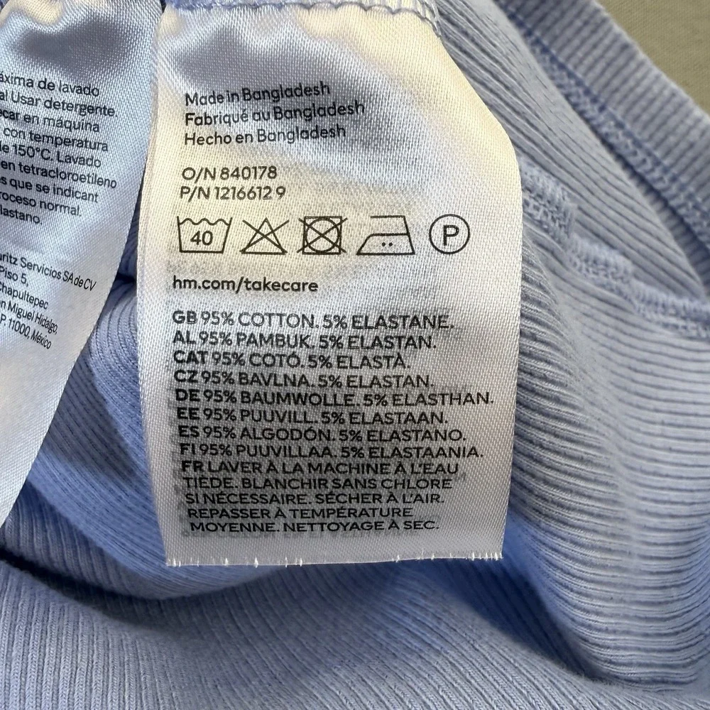 H&M Divided Periwinkle Blue Body Con Tank Dress Size Medium